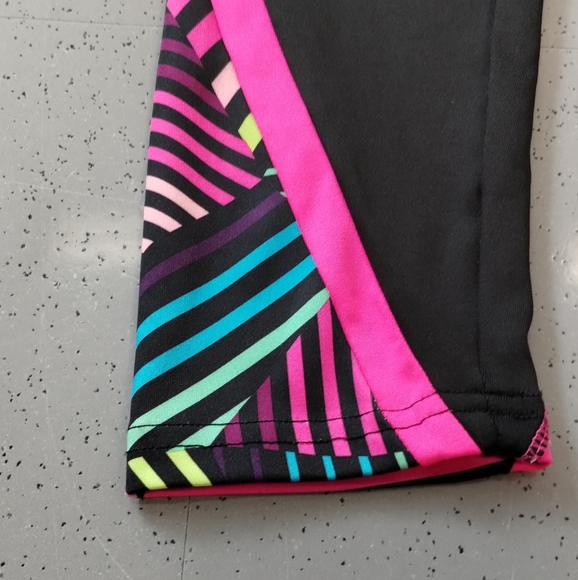 •Justice Active Colorful Retro Stripe Full Length Dri Fit Leggings Size Girl 18 - Picture 8 of 11